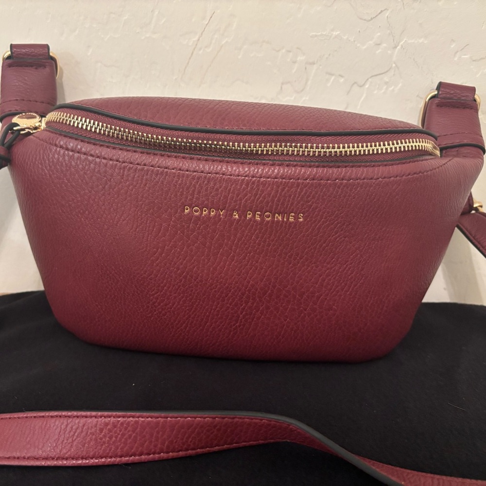 Poppy & Peonies Sidekick Crossbag burgundy. - Picture 8 of 10